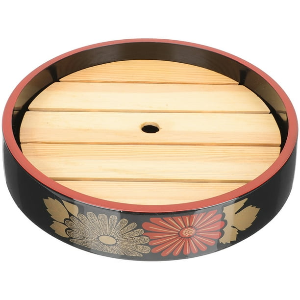 1 juego de plato de sushi, bandeja reutilizable para sushi, plato para sashimi con escurridor, soporte para sushi japonés
