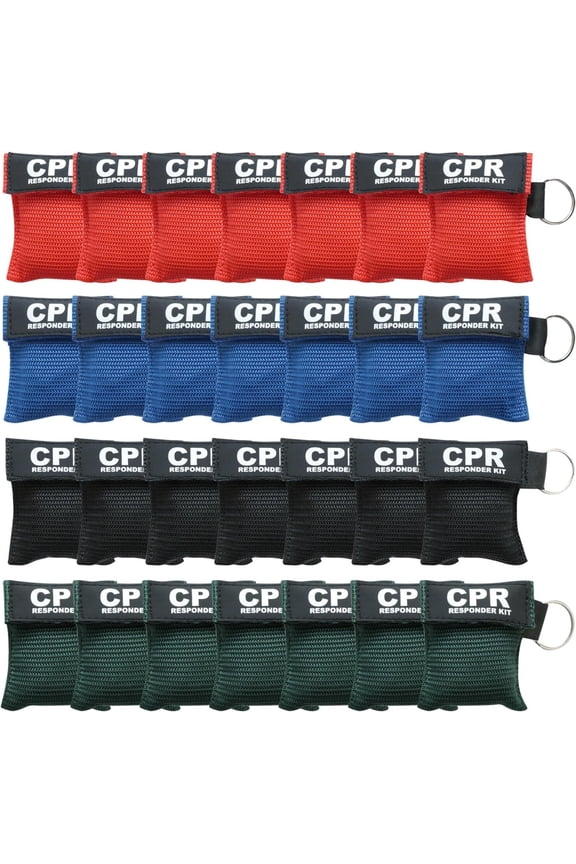 28pcs CPR Face Shield Mask with Disposable Gloves, CPR Keychain Masks Disposable Emergency Kit for First Aid or CPR Training