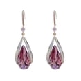 thumbnail image 2 of harmtty 1 Pair Hook Earrings High-class Temperament Elegant Rhinestone Gift Faux Purple Crystal Waterdrop Dangling Earrings Fashion Jewelry,Purple, 2 of 8
