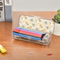 thumbnail image 7 of Plastic Pencil Box Large Capacity Pencil Boxes Clear Boxes with Snap-Tight Lid Stylish Office Supplies Storage Organizer Box Coconuts and Pineapples Pattern, 7 of 7