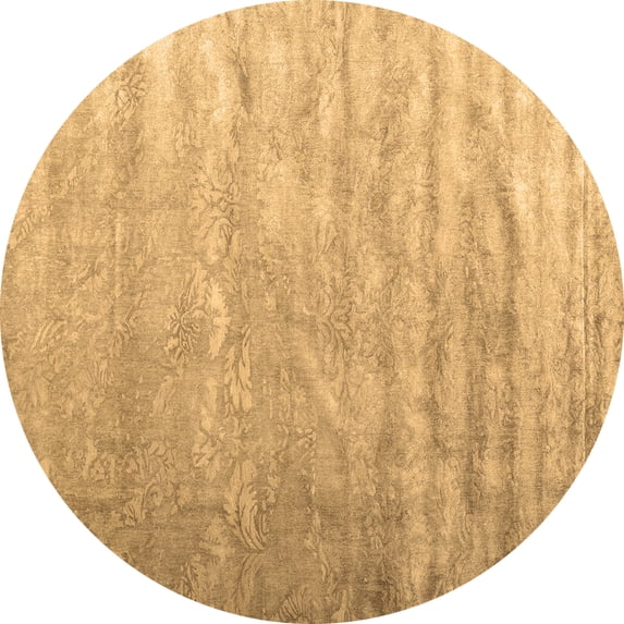 Ahgly Company Indoor Round Solid Brown Modern Area Rugs, 6' Round