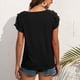 thumbnail image 4 of Camisa de manga corta para mujer, cuello en V, blusa de encaje informal, camiseta sin mangas con hombros descubiertos, Top para mujer, 4 of 6