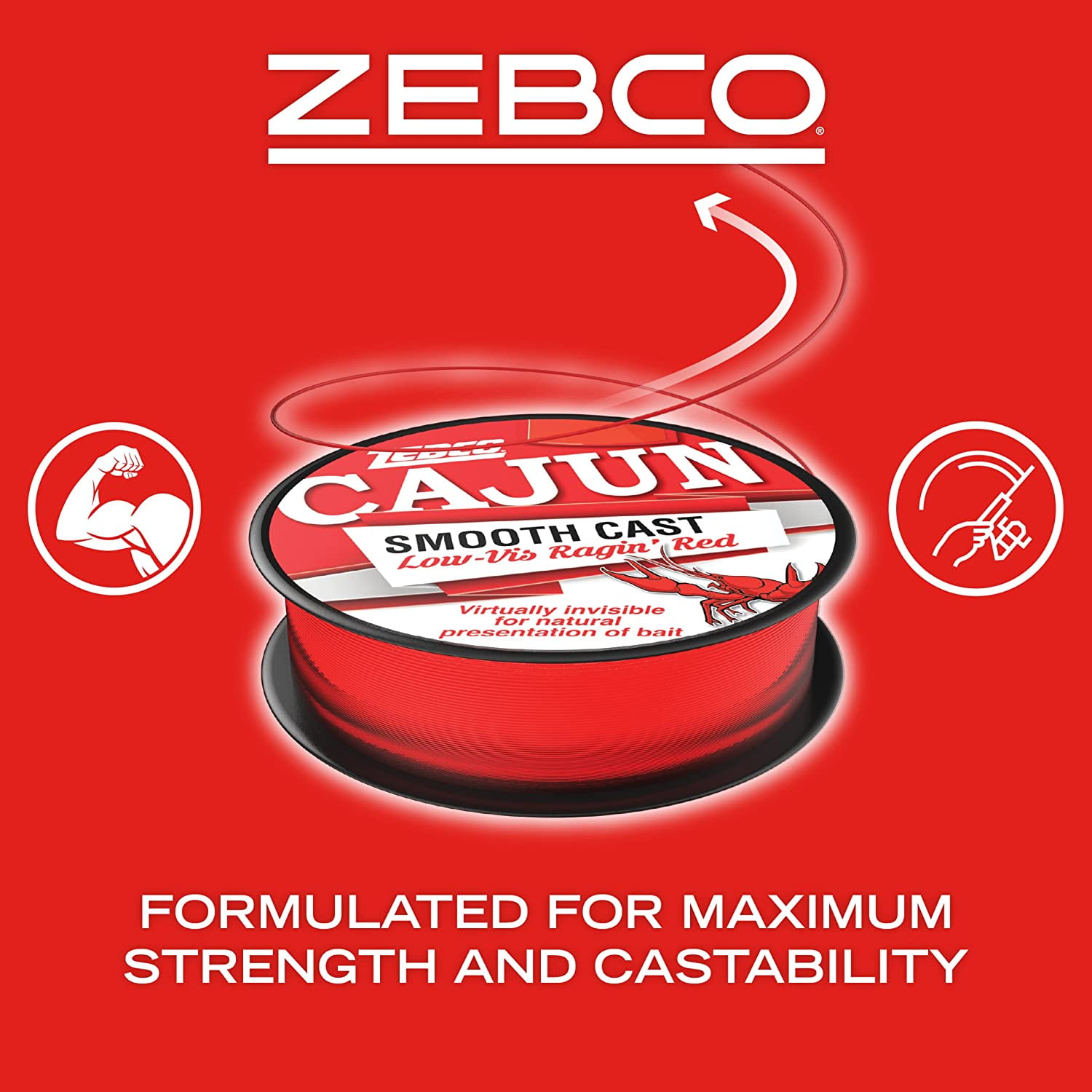 Zebco Line Clear Low Vis 10lb Red- 1450yds 