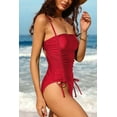 thumbnail image 4 of Attraco Women One Piece Swimsuit Solid Color Back Cutout Adjustable Straps, 4 of 5