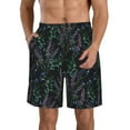 thumbnail image 2 of Uemuo Lavender Flowers Pattern Men's Swim Trunks Hawaiian Beach Bathing Suit Swimsuits Beach Quick-Dry Shorts with Pockets-X-Large, 2 of 9