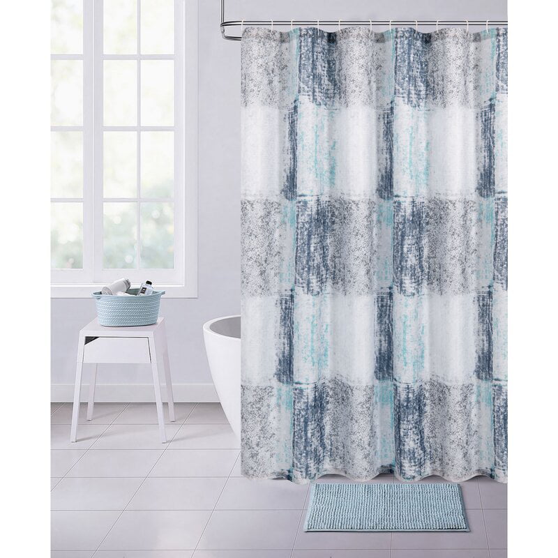 1 Peva Plastic Shower Curtain Circles Squares Stripes Designs 70 in x 72 in 