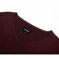 thumbnail image 3 of Krumba Mens Big Tall Sweater Cotton Oversized Long Sleeve Kintted Light Causal Plus Pullovers Burgundy 2XL, 3 of 11