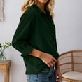 thumbnail image 6 of Women's Corduroy Button Down Shirt Long Sleeve Oversized Casual Top With Lapel Collar Striped Pattern For Fall Winter Layering Comfortable Long/Short Sleeve Tee Shirts for Men Beach Tops Casual Shirt, 6 of 6