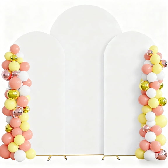Arch Backdrop Cover Set of 3 (6/5/4 ft) Wedding Arch Cover Spandex Arched Stand Covers Stretchy Backdrop for Birthday Balloon Party Graduation Decoration Wedding