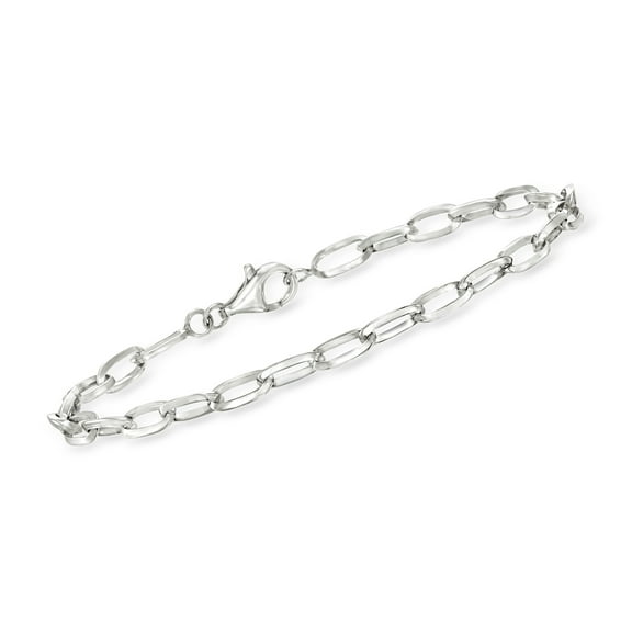 Ross-Simons Solid Sterling Silver Paper Clip Link Bracelet, Women's, Adult