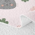 thumbnail image 5 of Manfei Kawaii Kitten Twin Quilt Set, Boho Flower Floral Twin Coverlet Set, Pink, 2pcs, 1 Bedspread and 1 Pillowcase, 5 of 7