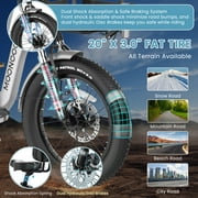 MOONCOOL TK Pro Foldable Electric Tricycle, 1500W Motor 48V 20Ah Battery, 20 Fat Tire Three Wheel 6-Speed Electric Mountain Bicycle for Adults