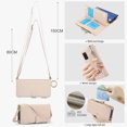 thumbnail image 4 of ELEHOLD For Samsung Galaxy Note 20 Phone Case Leather Crossbody Zipper Card Wallet Flip Case Kickstand Cover, with Ring Holder,Full Body Protection-White, 4 of 7