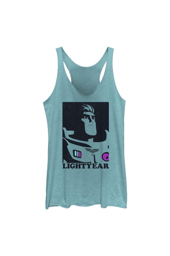 Women's Lightyear Buzz Poster Racerback Tank Top Tahiti Blue 2X Large