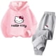 thumbnail image 2 of Conjunto de sudadera con capucha de Hello Kitty Kawaii para niñas, sudaderas con capucha de anime, pantalones, 2 piezas, chándales de dibujos animados para niños y adolescentes, ropa para niños pequeñ, 2 of 5