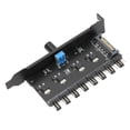 thumbnail image 3 of Leftwei PC Chassis Fan Hub CPU Cooling Hub, Fan Hub 12V 3pin 4pin 1 Knob 8 Channels Stable Precise Fan Speed Controller with Screw for Computer CPU Chassis, 3 of 8