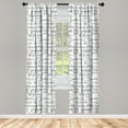 thumbnail image 5 of Ambesonne Calligraphy Window Curtains, Grey Names of Cities, Each 28" W x 63" L, Grey and White, 5 of 5