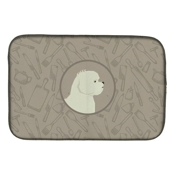 Caroline's Treasures Bichon Frise In the Kitchen Dish Drying Mat