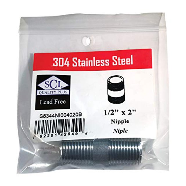 Tornillos Smith-Cooper International Nipple SS, 1/2 pulgadas x 5 cm