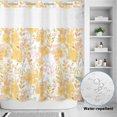 thumbnail image 2 of No Hook Shower Curtain, Yellow Flowers Shower Curtains for Bathroom with See Through Top Window, Watercolor Summer Botanical Floral Waterproof & Washable Bath Curtain Standard 72"x72", 2 of 9