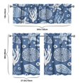 thumbnail image 6 of Kitchen Curtains 36 Inch Short - 3 Panel Set, Nautical Starfish Beach Seashell Mermaid Theme, Rod Pocket Window Curtain for Tropical Farmhouse, Easy Wash, 6 of 6