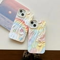 thumbnail image 3 of Cute Colorful Cartoon Bear Ice Cream Cat Rabbit Rainbow Smile Face Water Ripple Folds Phone Case Compatible with iPhone Case (Smile,iPhone 14 Pro Max), 3 of 6