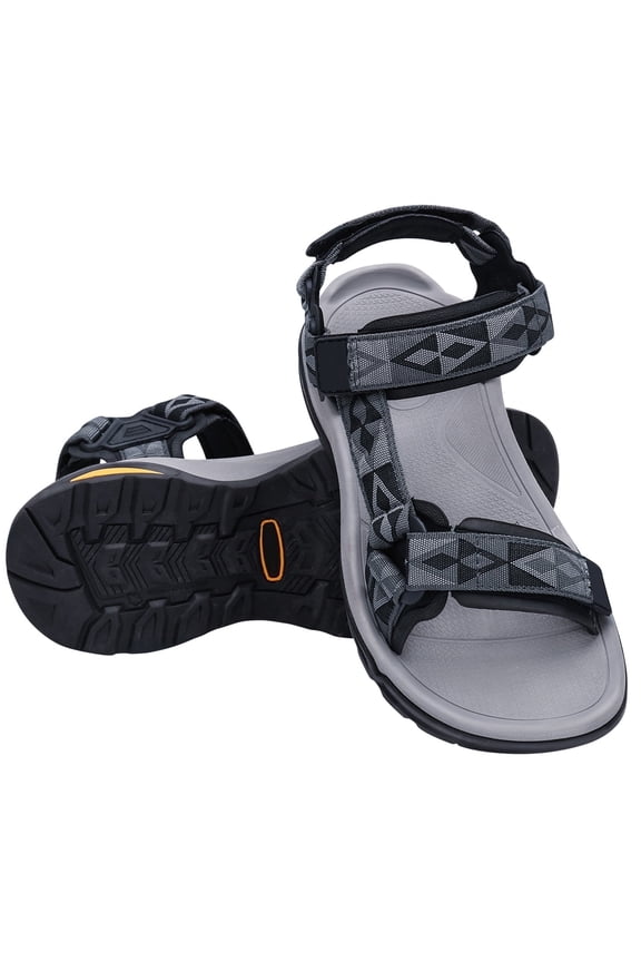 Mens Hiking Sandals Open Toe Walking Sandals Fashion Casual Sandals for Male Summer Outdoor Athletic Shoes Black Gray
