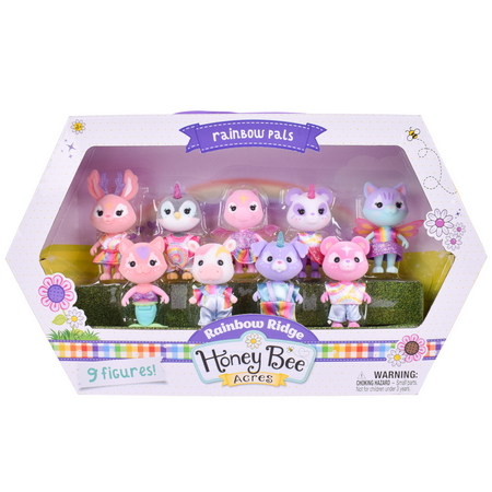 Honey Bee Acres Rainbow Ridge Rainbow Pals, 9 Miniature Doll Figures, Children Ages 3+
