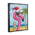 thumbnail image 4 of Stupell Industries Flamingo Tropical Christmas Holiday Painting Black Floater Framed Art Print Wall Art, 17 x 21, 4 of 10