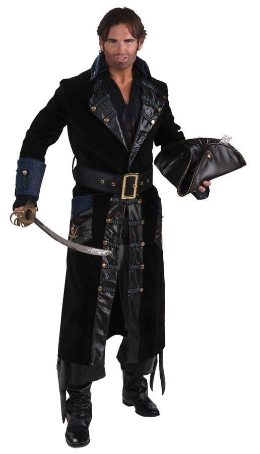 pics Realistic Mens Pirate Outfit Realistic Pirate Costume blackbeard adult halloween costume one size 46 48
