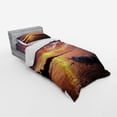 thumbnail image 3 of Ambesonne Landscape Bedding Set 4 Pcs, Dawn at Beach Seaside, Queen, Orange Mauve Blue, 3 of 3