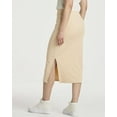 thumbnail image 3 of 3 Pack: Women's Midi Ribbed Knit Skirt With Side Slit - Stretchy Office Work Business Casual Pencil Pull-On Skirts, 3 of 6