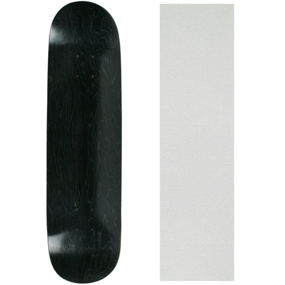Skateboard Deck Blank Stained Black 7.5" Clear Grip