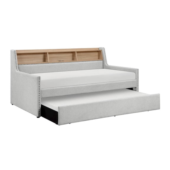 Lexicon Baxter Textured Daybed with Trundle in Light Gray