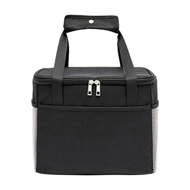 Bolsa térmica para comida, bolsa para entrega de comida, lonchera térmica, contenedor para comida L negro