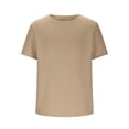 thumbnail image 5 of UVEASISHA Short Sleeve Tee Shirts for Men Solid Color Textured T-Shirt Summer Casual Loose Crewneck Pullover Cozy Base Layer Tshirt Khaki L, 5 of 8