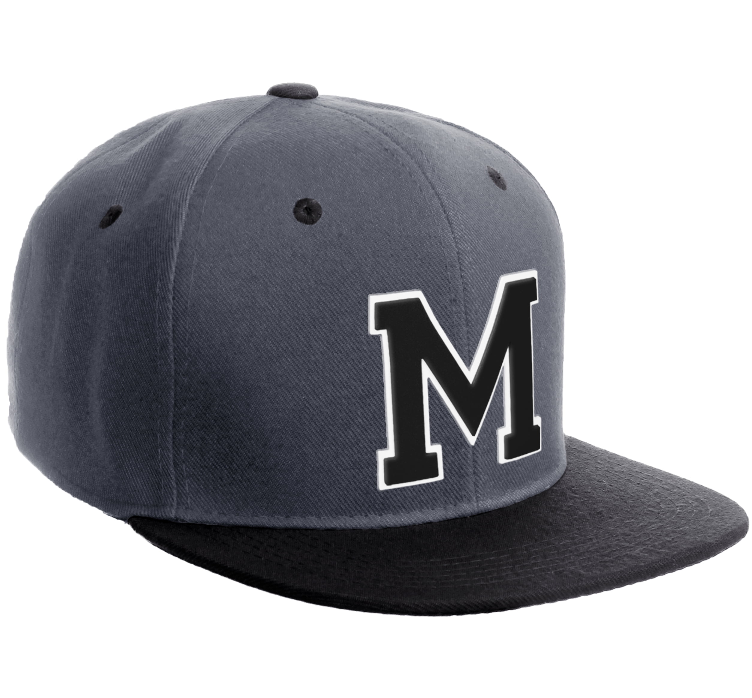 Casquette Baseball Personnalisable MSTRDS Letter Snapback Z - Mixte, Choix De Lettre, Noir Ou Gris - Idéale Cadeau Noël Ou Anniversaire