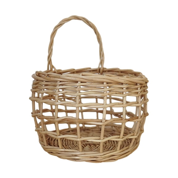 Esquirla Wall Hanging Onion Basket, Woven Basket Handmade Rattan Basket, Fruits and Veggies Storage Basket for Pantry, Kitchen, Garden Short