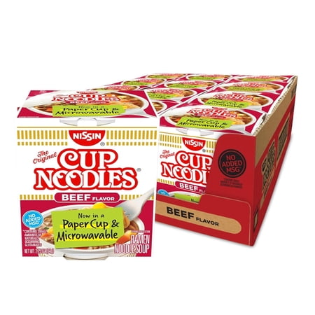 Ramen Cup Noodle Soup, Beef Flavor (Pack of 12)