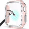 thumbnail image 2 of Funda de cristal brillante para Apple Watch, Protector de pantalla para iwatch series 7, 3, 8, 5, 6, SE, 45mm, 41mm, 40mm, 44mm, 42mm, 38mm, parachoques de diamante, 2 of 4