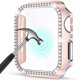 thumbnail image 2 of Funda de cristal brillante para Apple Watch, Protector de pantalla para iwatch series 7, 3, 8, 5, 6, SE, 45mm, 41mm, 40mm, 44mm, 42mm, 38mm, parachoques de diamante, 2 of 4