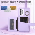 thumbnail image 3 of for Samsung Galaxy A53 5G Detachable Shoulder Strap Wallet Case, with Card Slots & 360-degree Rotation Stand Ring Flip Premium PU Leather Protective Cover Lanyard for Women Girls, Purple, 3 of 11