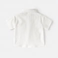 thumbnail image 4 of HCNTES Boys School Shirts 2-15 Years, Toddler Baby Boys Long Sleeve Pullover Tops Kids Casual Button Lapel School Uniform(White,5-6 Years), 4 of 4