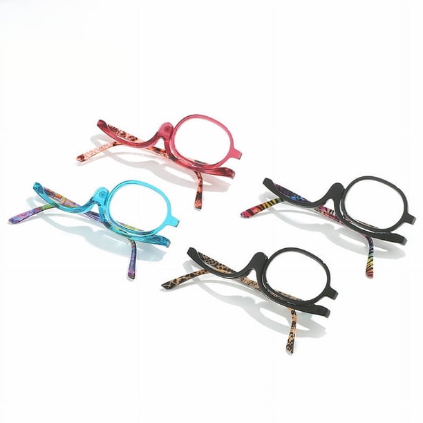 Gafas de lectura con montura de color, para maquillaje, con montura multifunción, con pata de resorte, de una sola lente, gafas de lectura giratorias