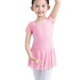 thumbnail image 4 of Eltusu Girls Ballet Dance Dress, Short Sleeve Cotton Crewneck Practice Leotard Skirts Pink Size 4-17 T, 4 of 8