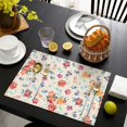 thumbnail image 3 of Pioneer Flower Floral Print Pattern Summer Placemats Table Placemats Set Of 6-Linen Kitchen Washable Placemats Table Mats 12x18 Inch Non-Slip Heat Resistant, 3 of 5