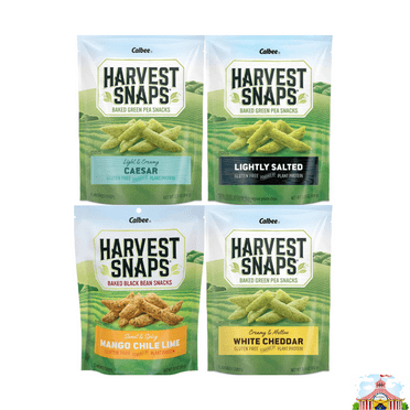 Variety Pack Harvest Snaps Veggie Chips - Caesar, Lightly Salted, Mango Chili Lime, White Cheddar - 4 Pack - Crunchy, Healthy Snack Option - Gluten-Free, Non-GMO