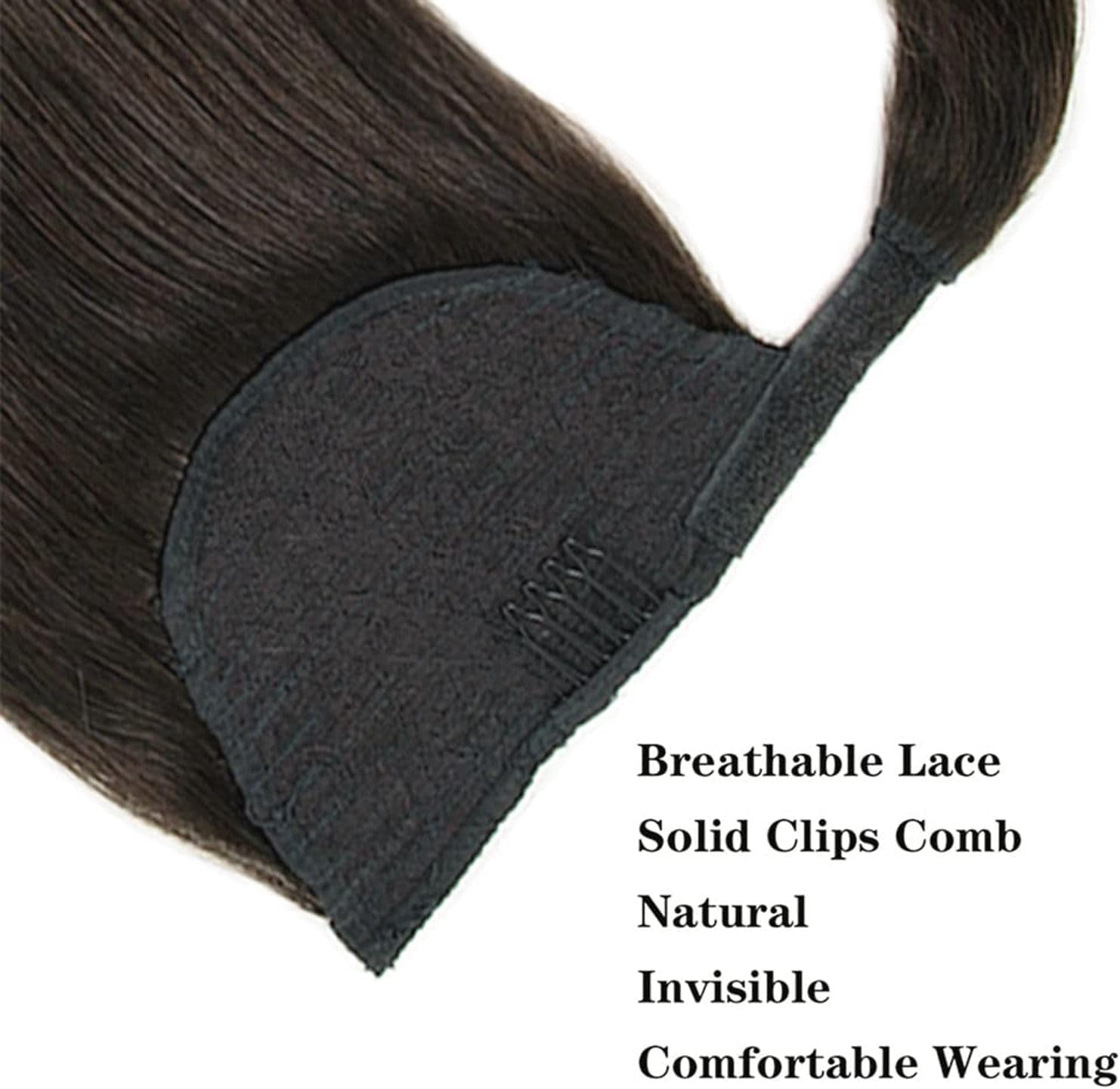 Aorsher Clip in Ponytail Extension Wrap Around Long Straight Pony Tail Hair 24Inch Synthetic Hairpiece for Women Blonde A
