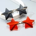 thumbnail image 3 of Jusqu'à 10 $ Lunettes Rouges Forme Irrégulière Rétro Lunettes de Soleil Lunettes Monture Teintes Vintage Irrégulières Unisexe, 3 of 3