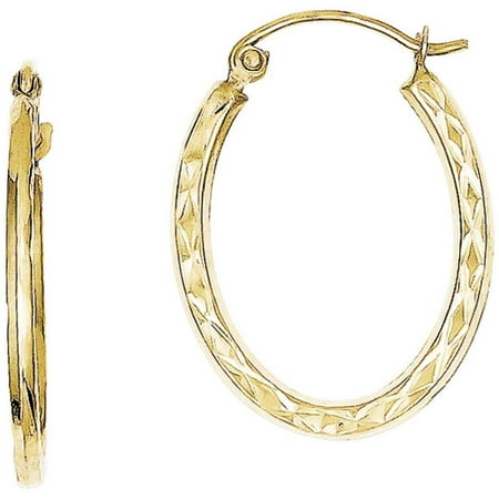 Red Lion Mini Hoop - 10kt Gold Textured Lightweight Oval Hoop Earrings
